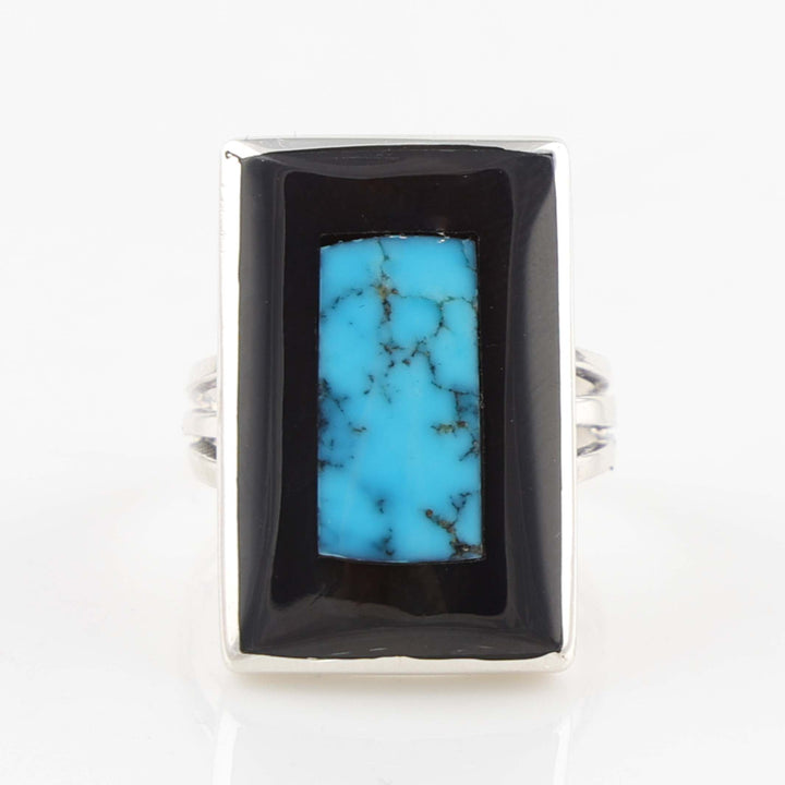 Jet and Turquoise Ring