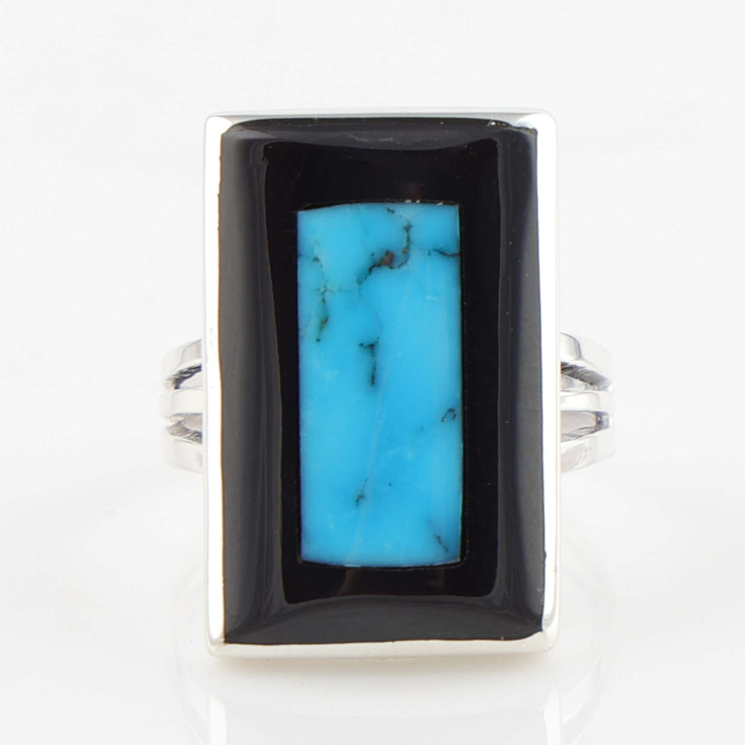 Jet and Turquoise Ring