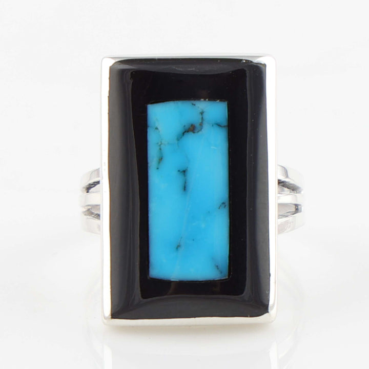 Jet and Turquoise Ring