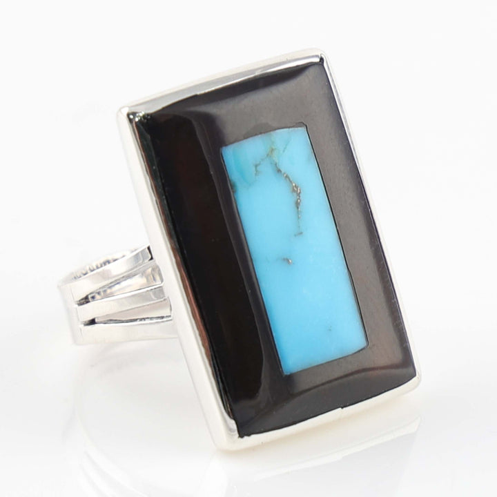 Jet and Turquoise Ring