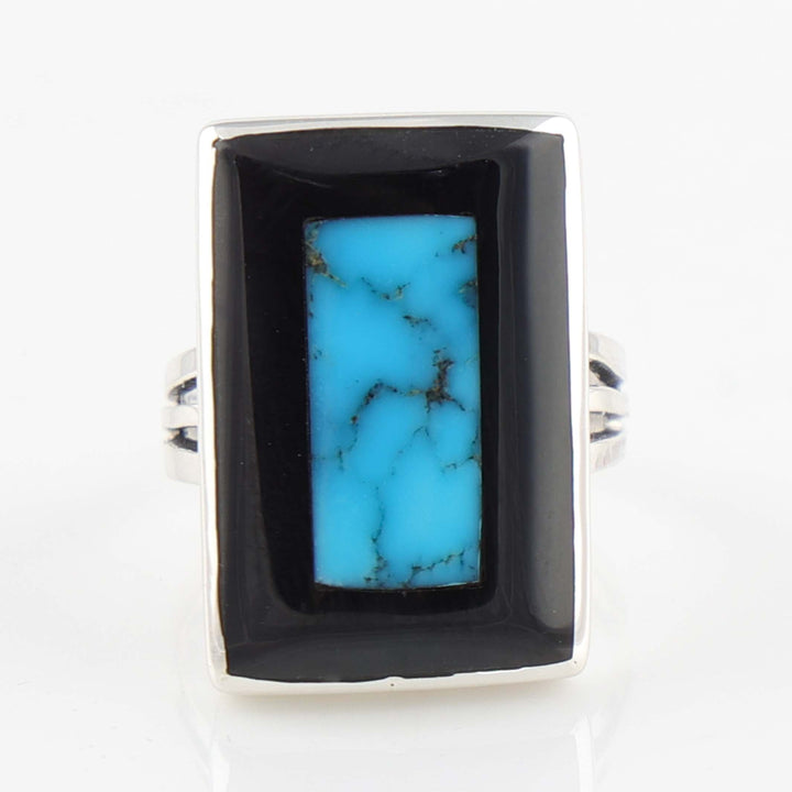 Jet and Turquoise Ring