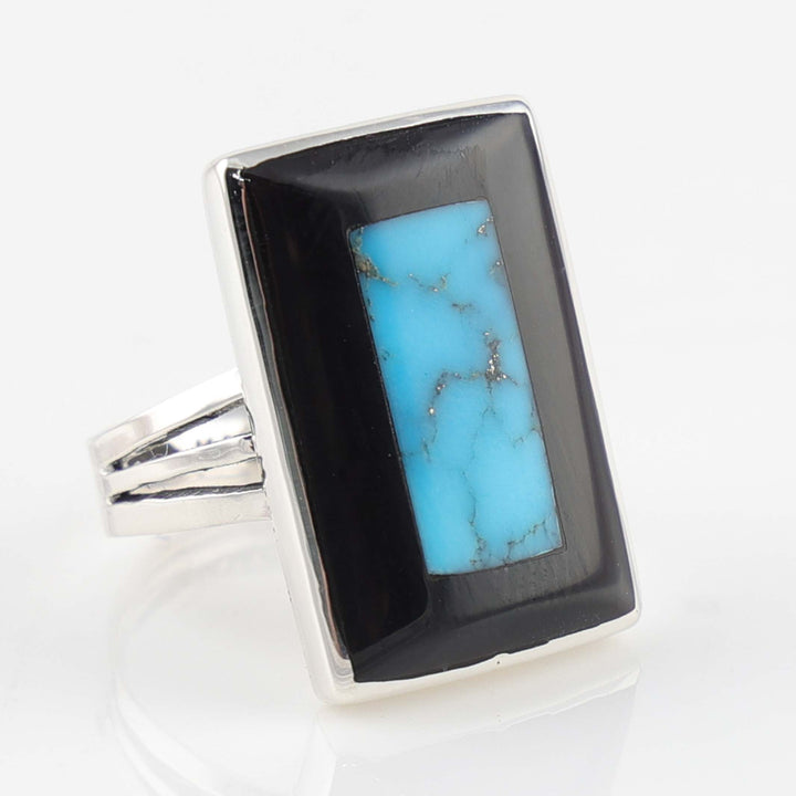 Jet and Turquoise Ring