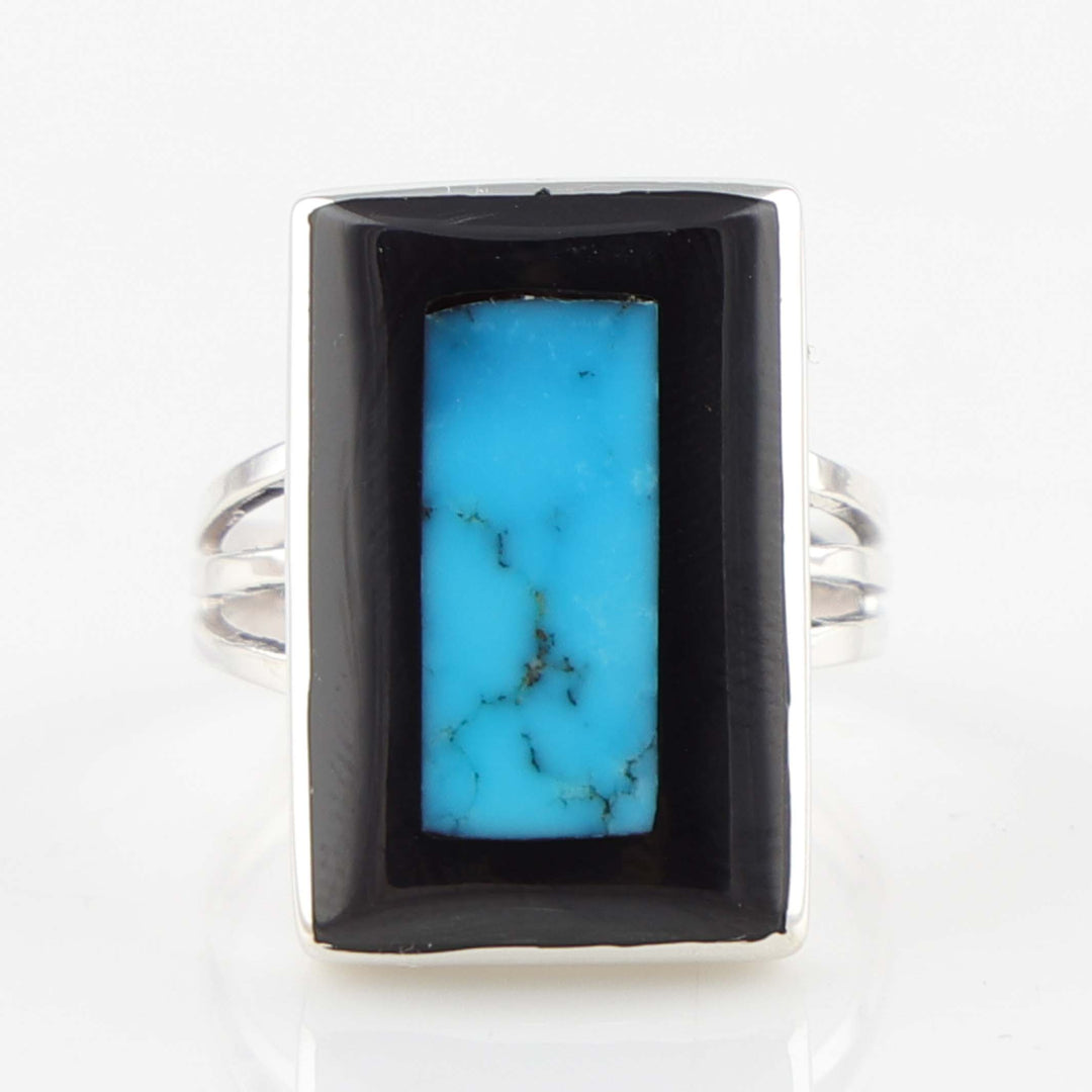 Jet and Turquoise Ring