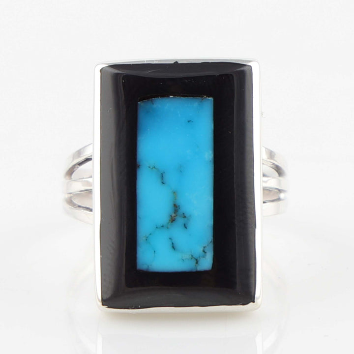 Jet and Turquoise Ring