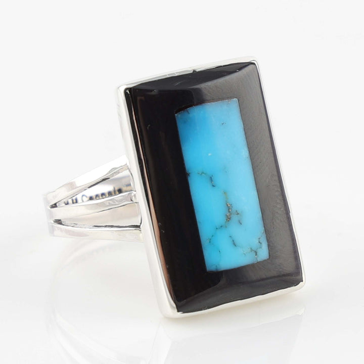 Jet and Turquoise Ring