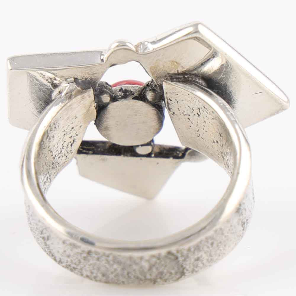 Turquoise and Coral Ring