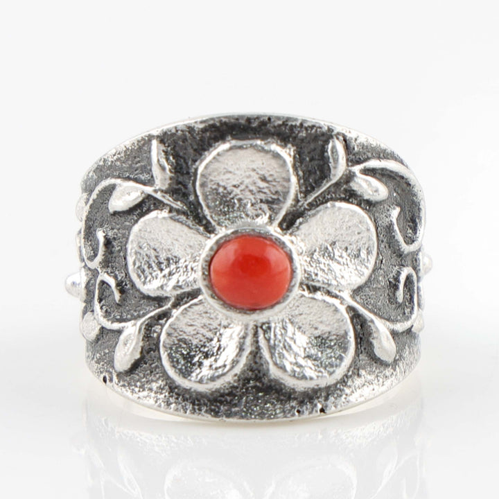 Coral Floral Ring
