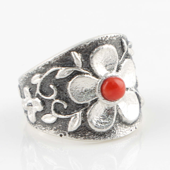 Coral Floral Ring