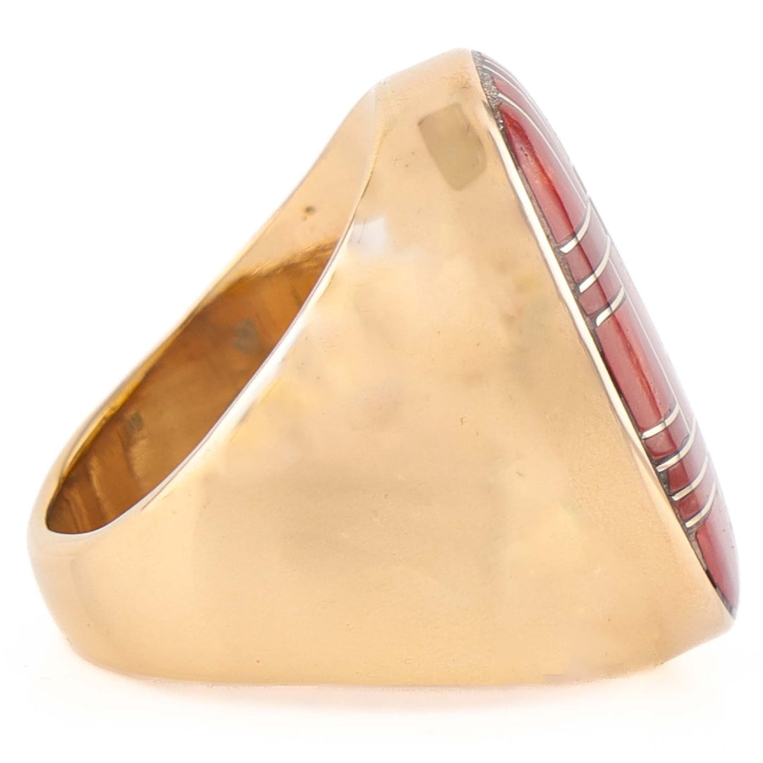 Coral and Gold Ring