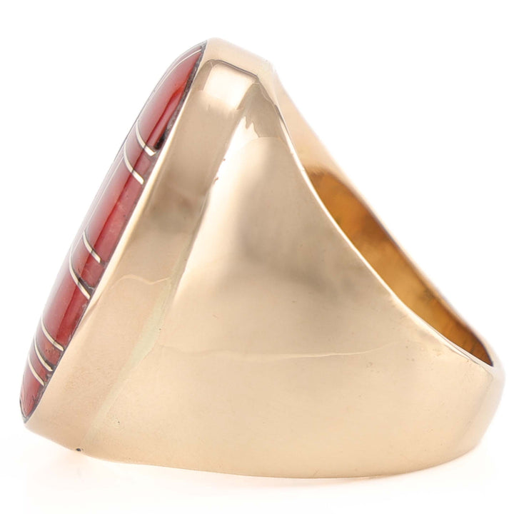 Coral and Gold Ring