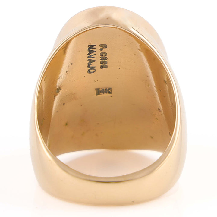 Coral and Gold Ring