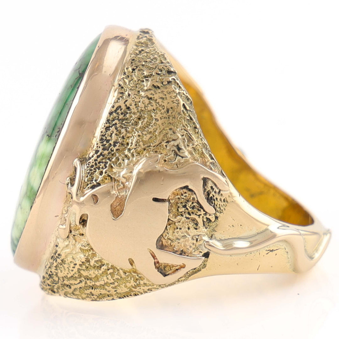 18k Gold and Carico Lake Turquoise Ring