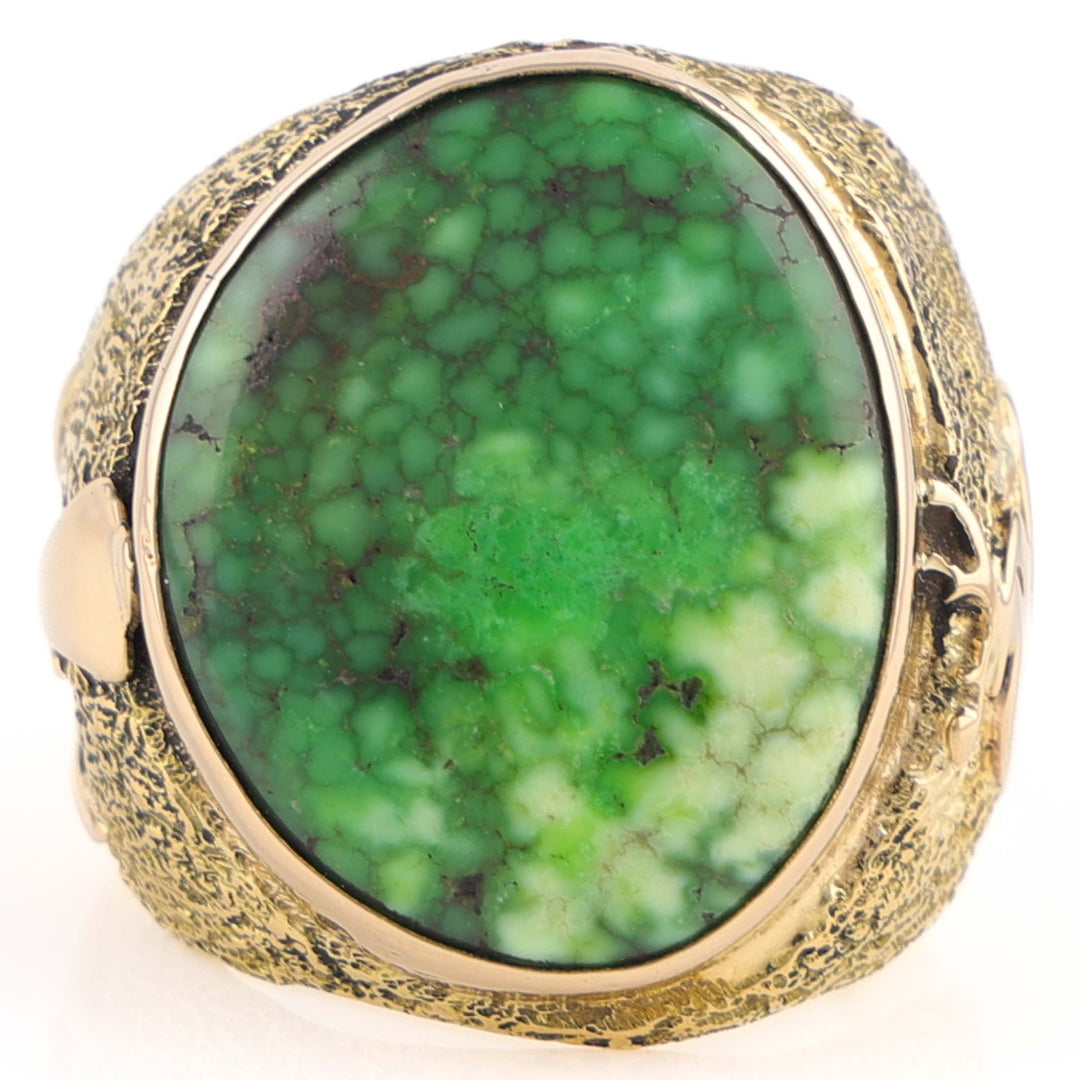 18k Gold and Carico Lake Turquoise Ring