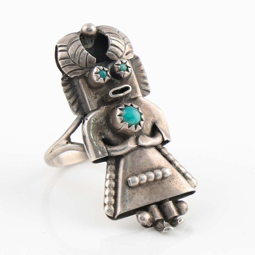 1970s Turquoise Yei Ring