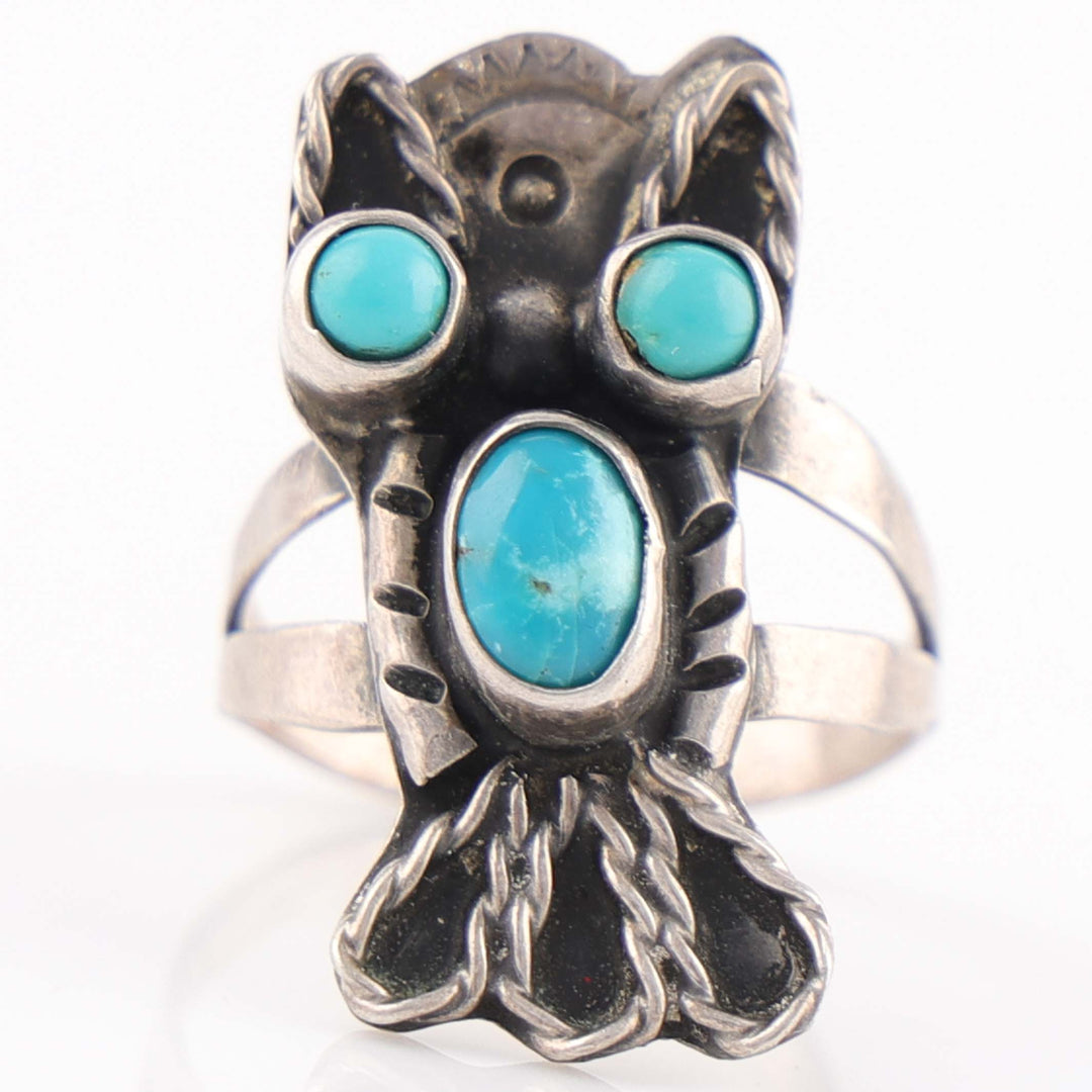 1960s Turquoise Owl Ring