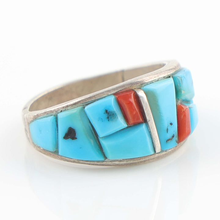 Turquoise and Coral Ring