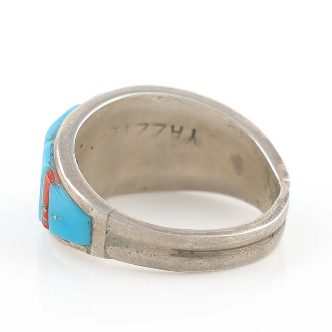Turquoise and Coral Ring