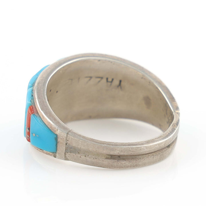 Turquoise and Coral Ring