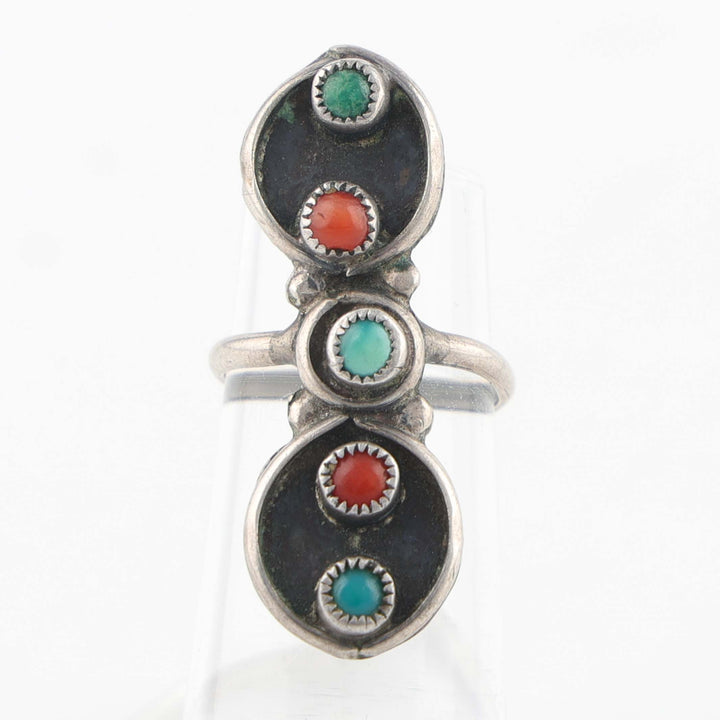 1960s Turquoise and Coral Ring