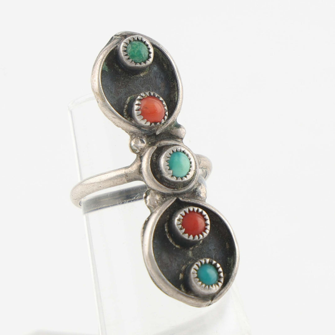 1960s Turquoise and Coral Ring