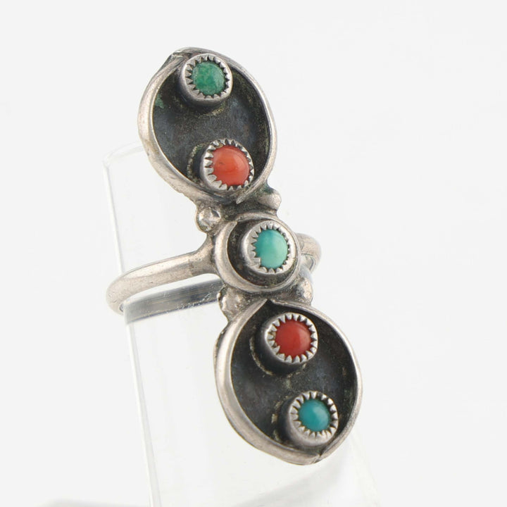 1960s Turquoise and Coral Ring