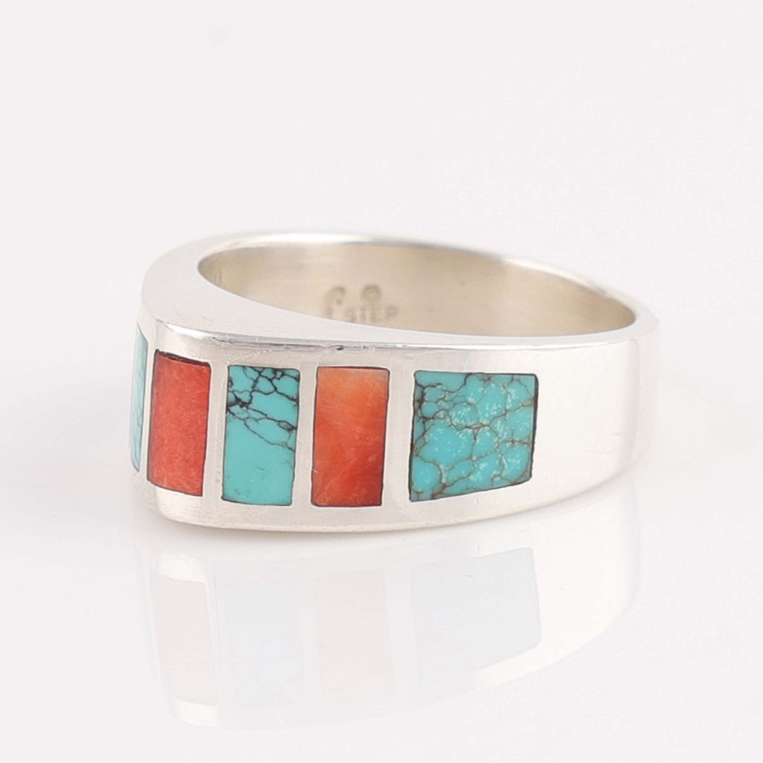 Turquoise and Spiny Inlay Ring