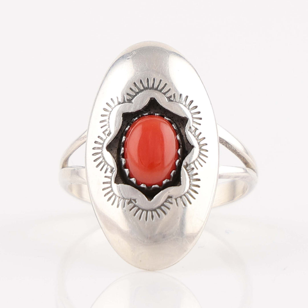 1980s Coral Shadowbox Ring