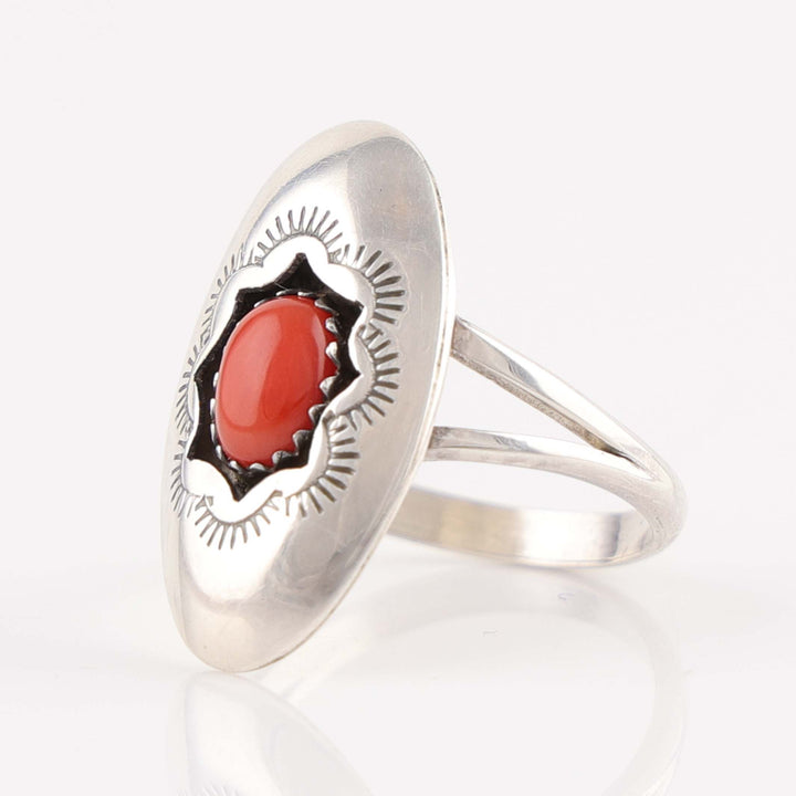 1980s Coral Shadowbox Ring