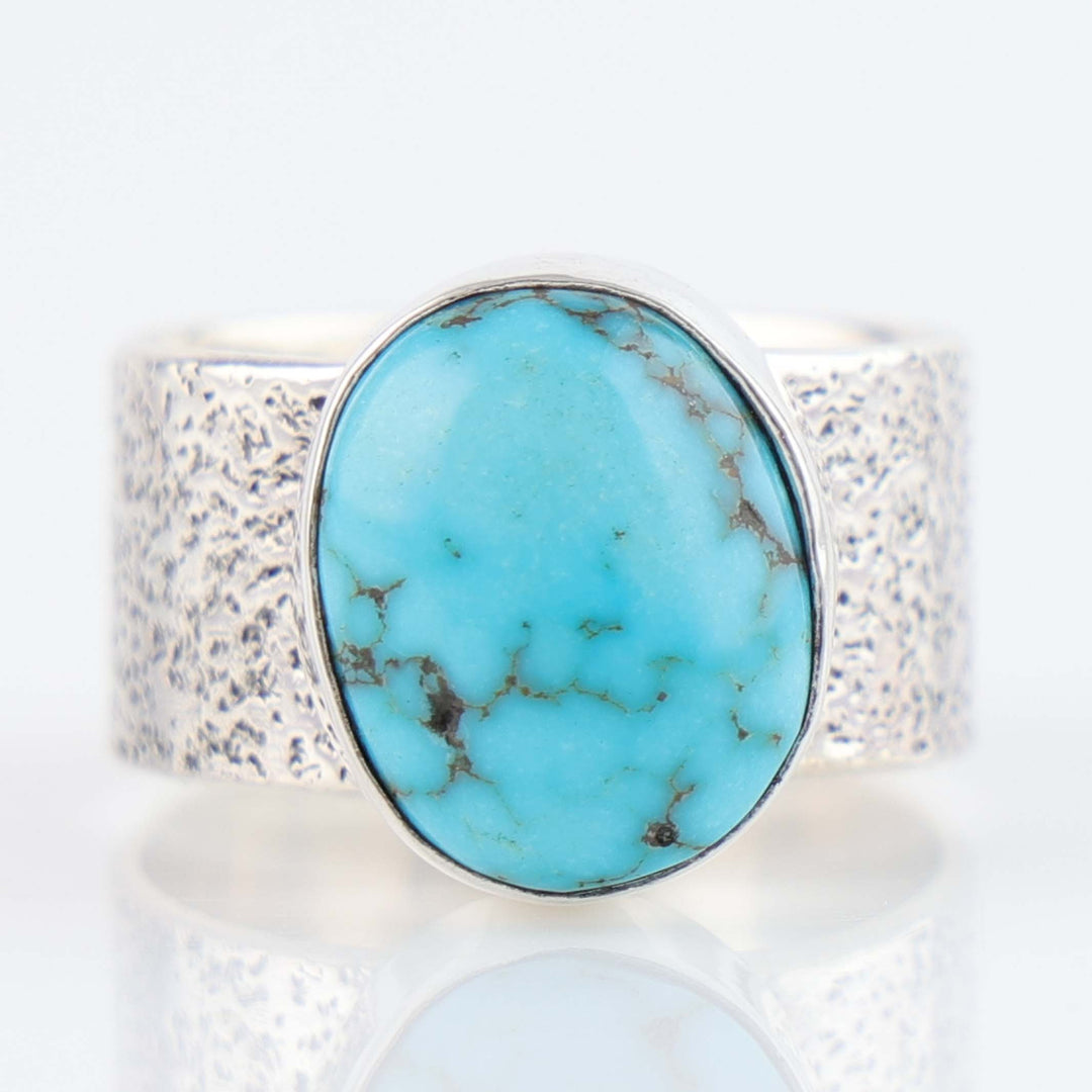 Navajo Spiderweb Morenci Turquoise Ring