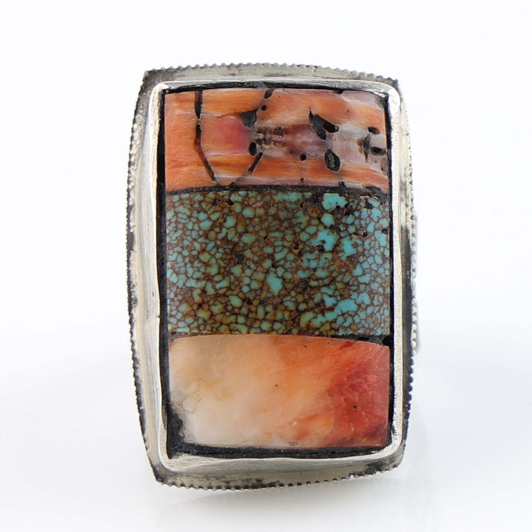 Spiny Oyster and Turquoise Ring