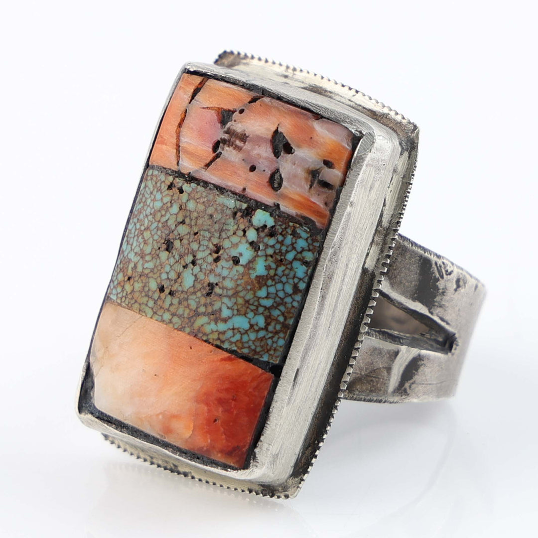 Spiny Oyster and Turquoise Ring
