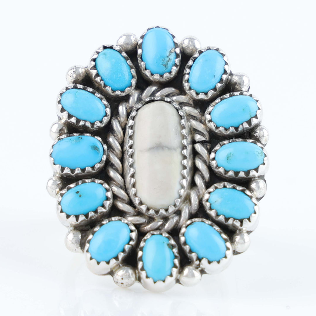 Navajo Turquoise and White Buffalo Ring