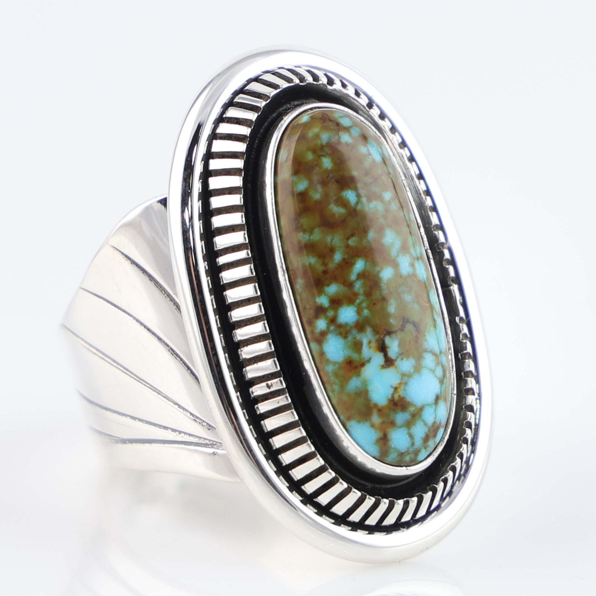 Navajo Kingman Turquoise Ring by Marian Nez