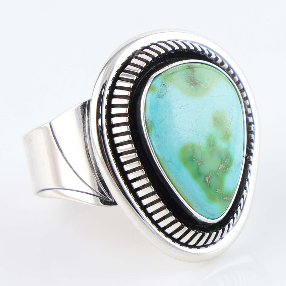 Navajo Carico Lake Turquoise Ring by Marian Nez