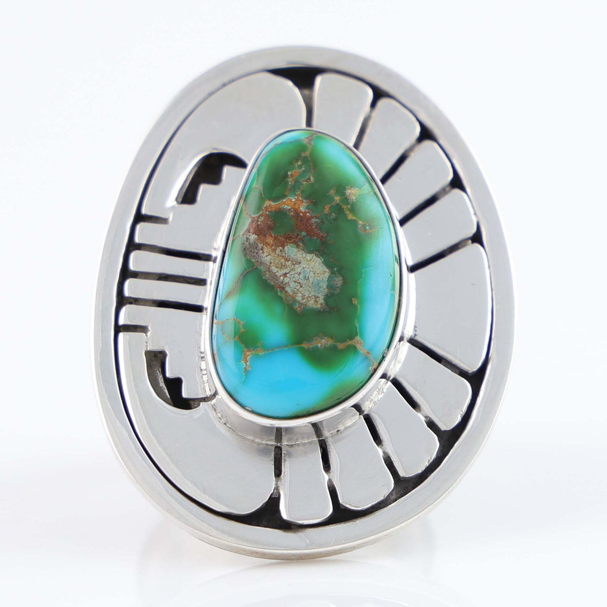 Navajo Sonoran Gold Turquoise Ring by Leonard Nez
