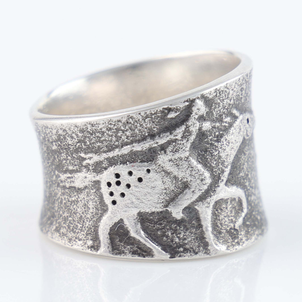 Navajo Turquoise Buffalo Hunter Ring by Darryl Dean Begay