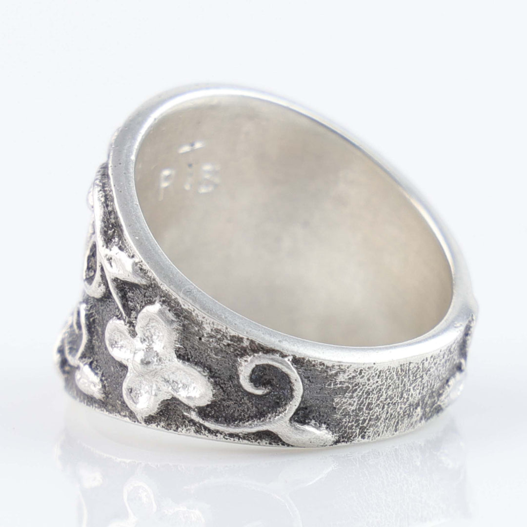 Navajo Castle Dome Turquoise Flower Ring