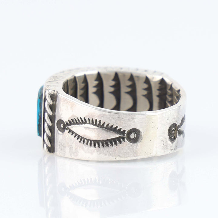 Navajo Candelaria Turquoise Inlay Ring