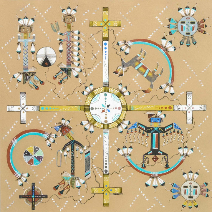 "Coyote Stealing Fire" Sandpainting