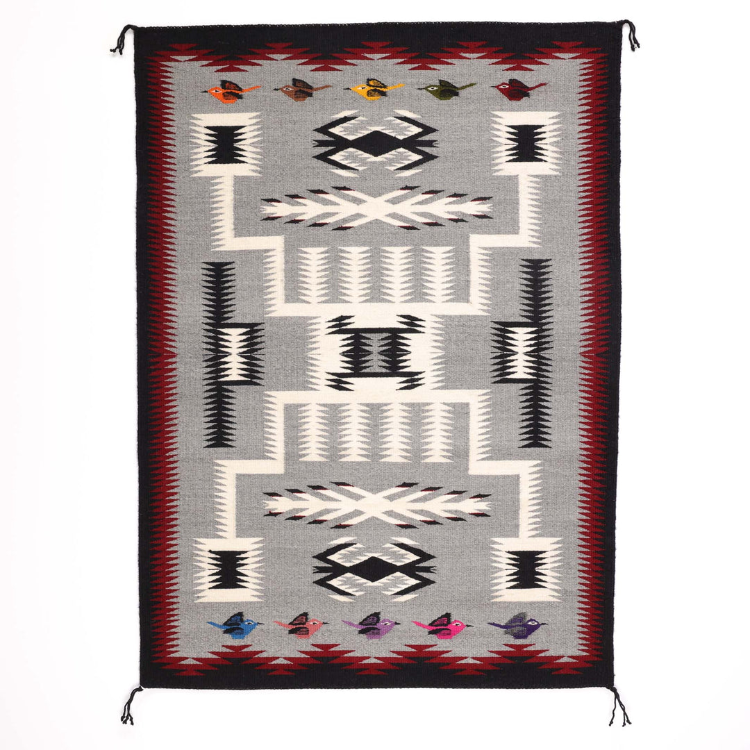 Navajo Storm Pattern with Birds Weaving