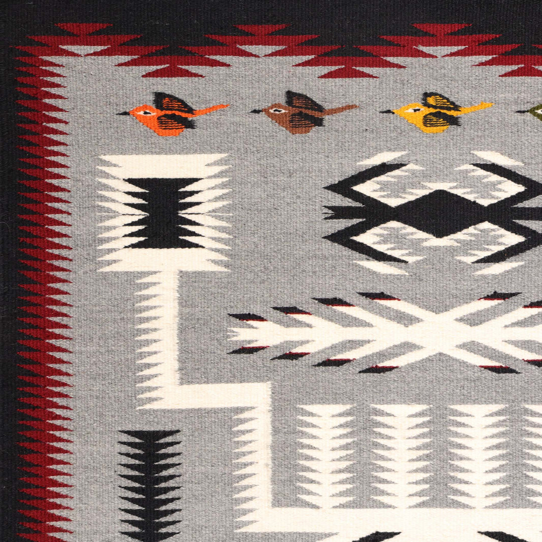 Navajo Storm Pattern with Birds Weaving