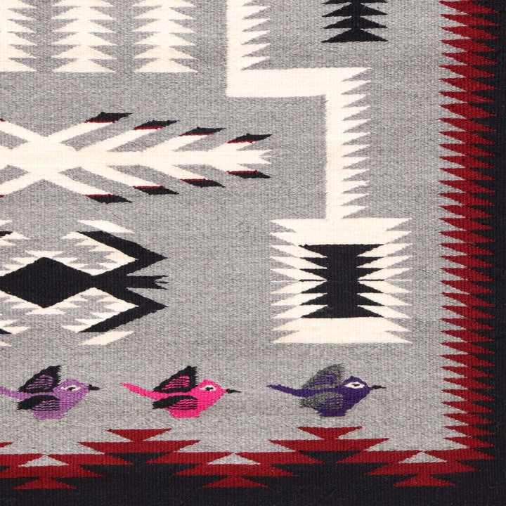 Navajo Storm Pattern with Birds Weaving