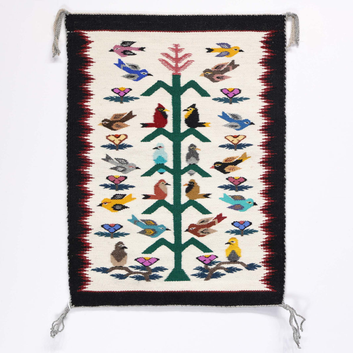Navajo Bird Pictorial Weaving by Evelyn Tunney