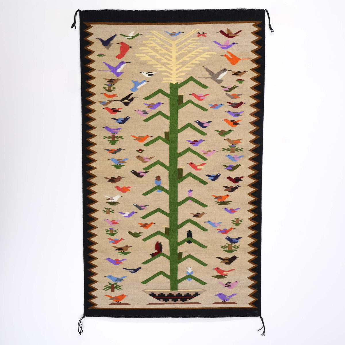 Navajo Bird Pictorial Weaving by Mary Shepherd