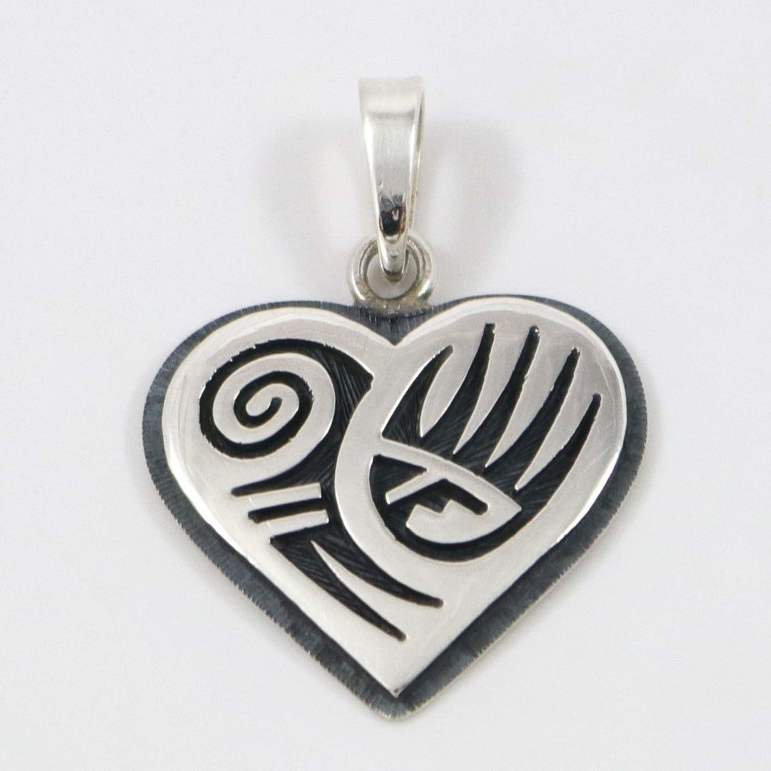 Badger Paw Heart Pendant by Ruben Saufkie - Garland's