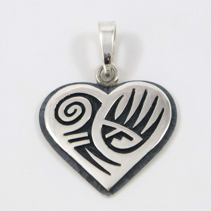 Badger Paw Heart Pendant by Ruben Saufkie - Garland's