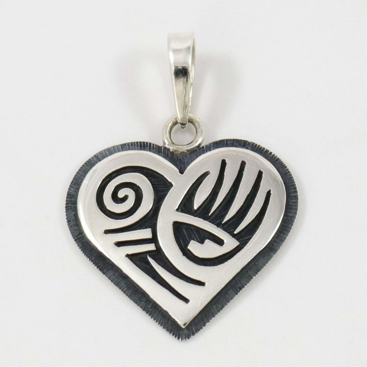 Badger Paw Heart Pendant by Ruben Saufkie - Garland's