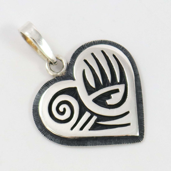 Badger Paw Heart Pendant by Ruben Saufkie - Garland's