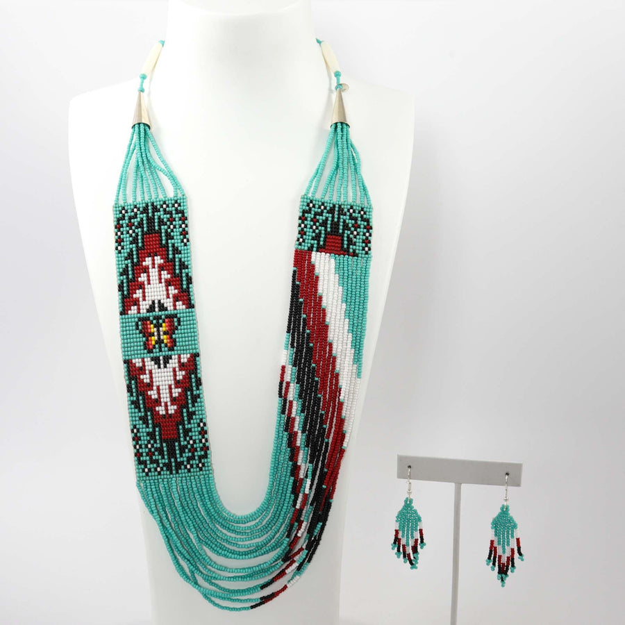 Beaded Necklace and Earring Set by Rena Charles - Garland's