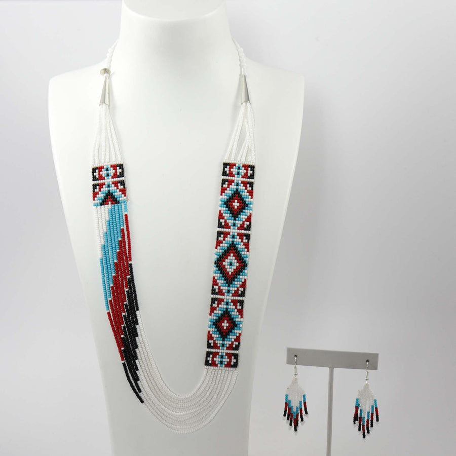 Beaded Necklace and Earring Set by Rena Charles - Garland's
